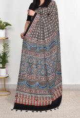 Ajrakh Modal Silk Premium Saree